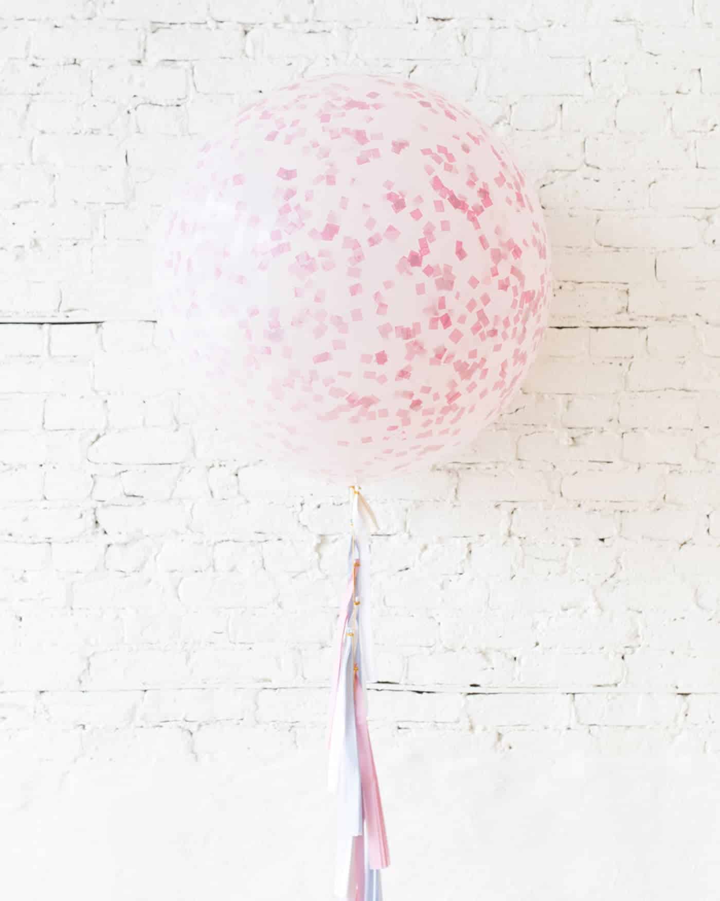 GIFT-Frosted Pink Giant Balloon and Gender Reveal Tassel | Rental