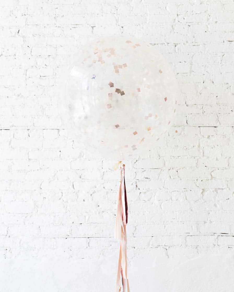 Glam Tan – Confetti Giant Balloon with Tassel | Rental