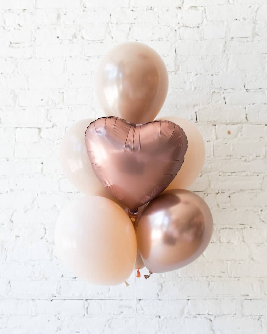 Glam Tan – Foil and 11in Balloons – bouquet of 7 | Rental