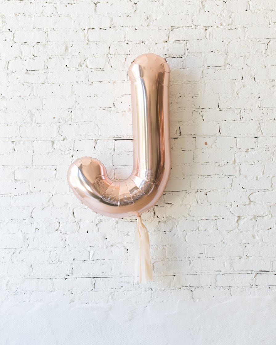 34in Rose Gold Individual Foil Letter with Ivory Skirt | Rental