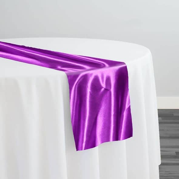 Bridal Satin Table Runner in Lavender 169 | Rental