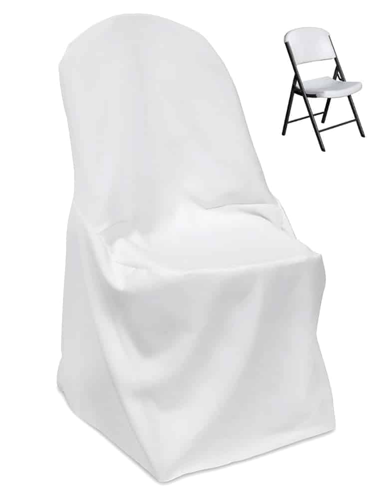 Poplin Lifetime (Round Top) Plastic Folding Chair Cover – Basic Quality | Rental