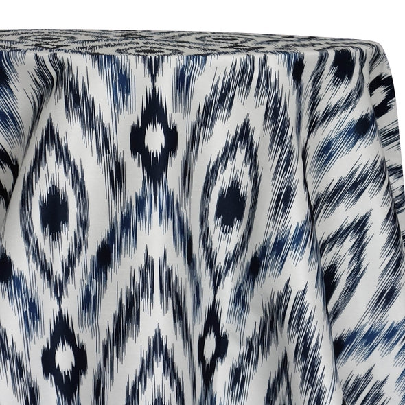 Cosmo Print (Dupioni) Table Linen in Navy | Rental