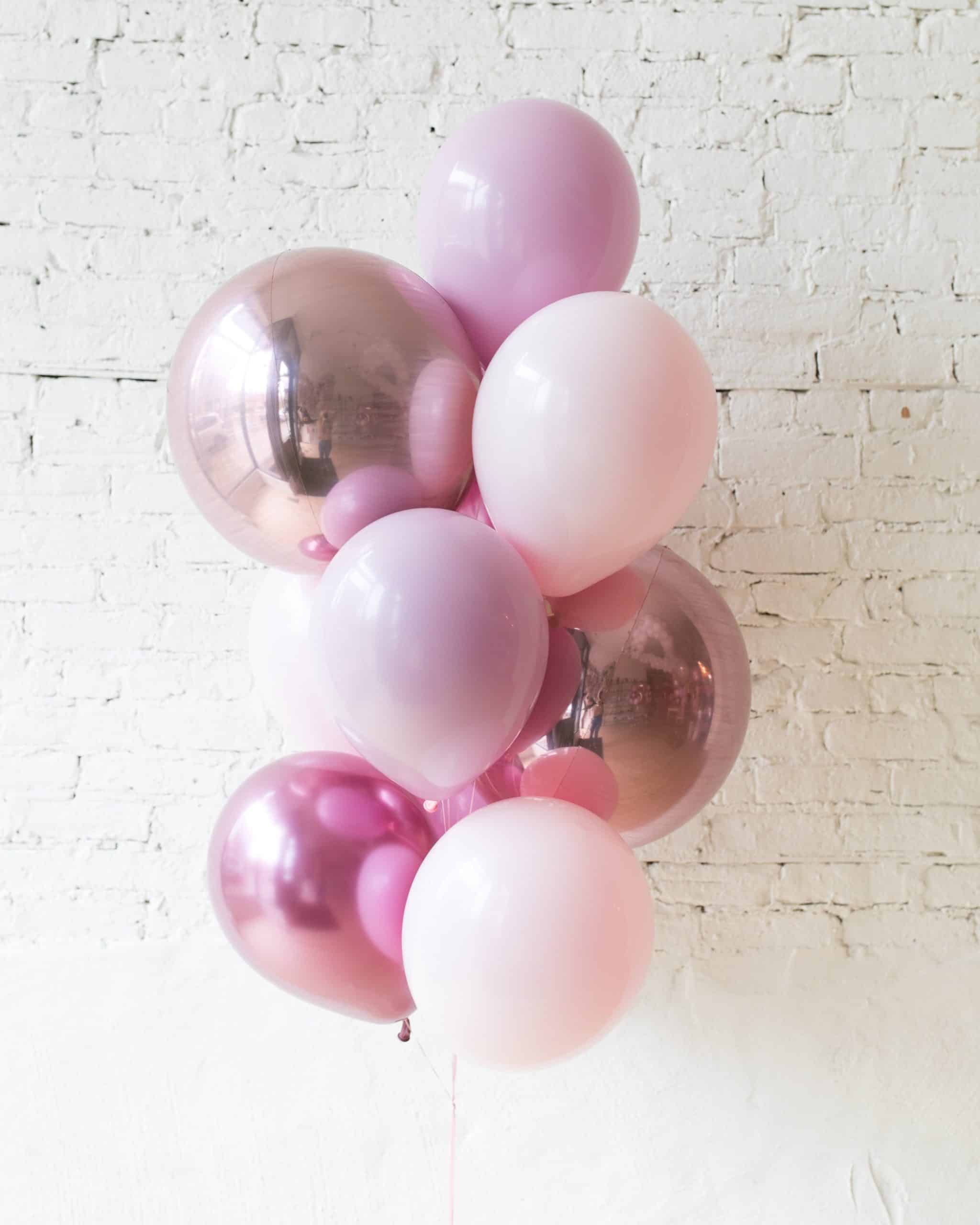 Modern Mauve – Orbs and 11in Balloons – bouquet of 10 | Rental Modern Mauve – Orbs and 11in Balloons – bouquet of 10 | Rental