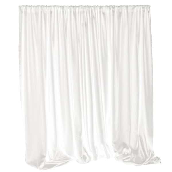 Decostar™ Economy Extra Wide Polyester Backdrop Drape Panel – 10ft Tall x 20ft Wide – White | Rental