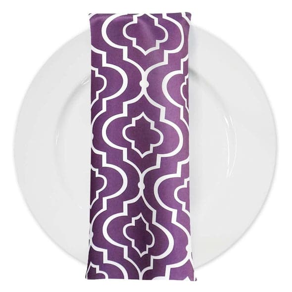 Gatsby Print (Lamour) Table Napkin in Plum | Rental