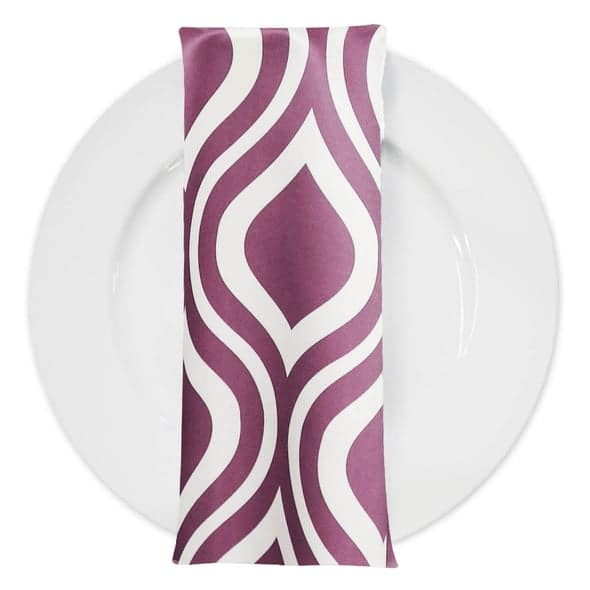 Groovy Print (Lamour) Table Napkin in Plum | Rental