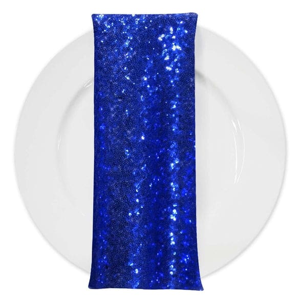 Glitz Sequins (w/ Poly Lining) Table Napkin in Royal | Rental Glitz Sequins (w/ Poly Lining) Table Napkin in Royal | Rental