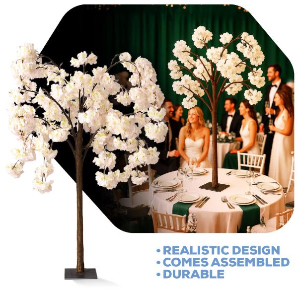 4.3ft Artificial Drooping Hydrangea Bloom Tabletop Centerpiece Tree — Blush / Light Pink / Pink | ModTree™ Collection | Rental