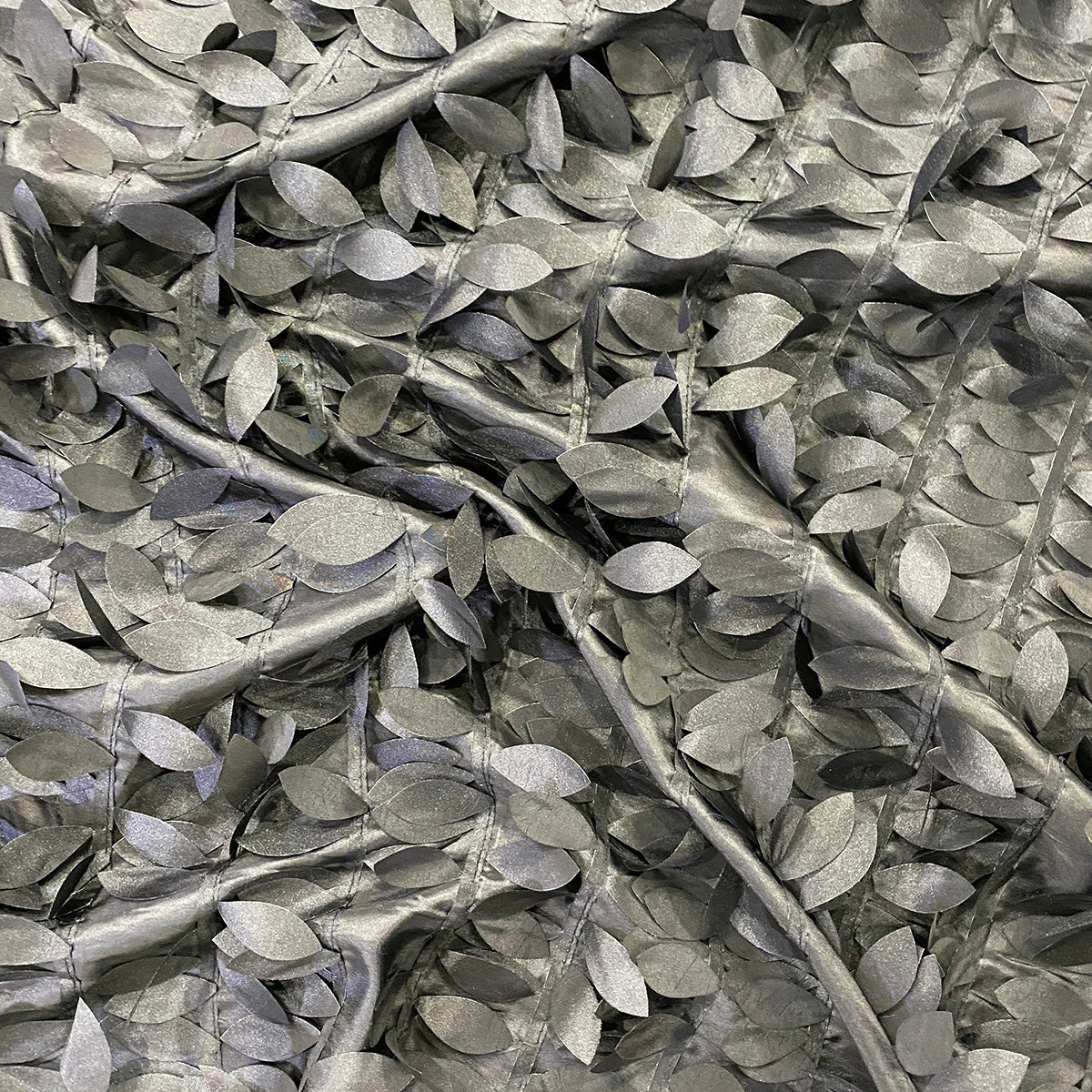 Leaf Hanging Taffeta Wholesale Fabric in Silver | Rental