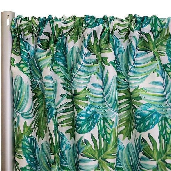Tropical Print (Dupioni) Drapery Panels (57″ Wide) / 3 Colors | Rental