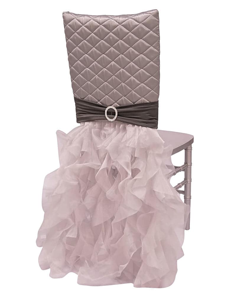 Murano Quilt Chair Back Tutu – Silver | Rental