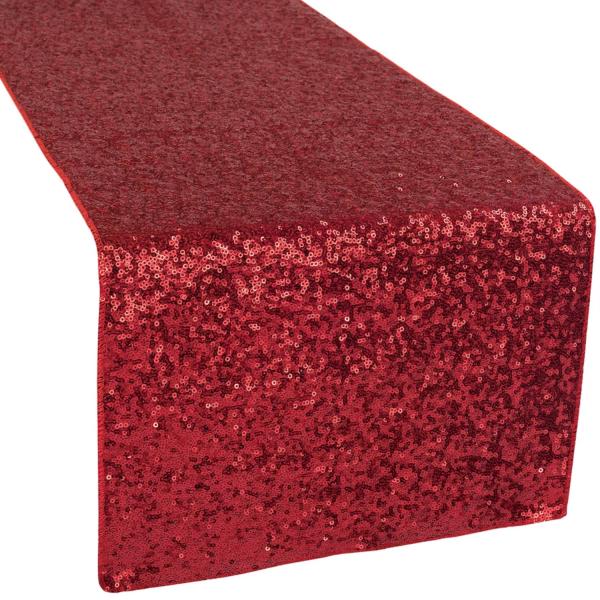 Standard Sequin Table Runner by Eastern Mills – Apple Red | Rental