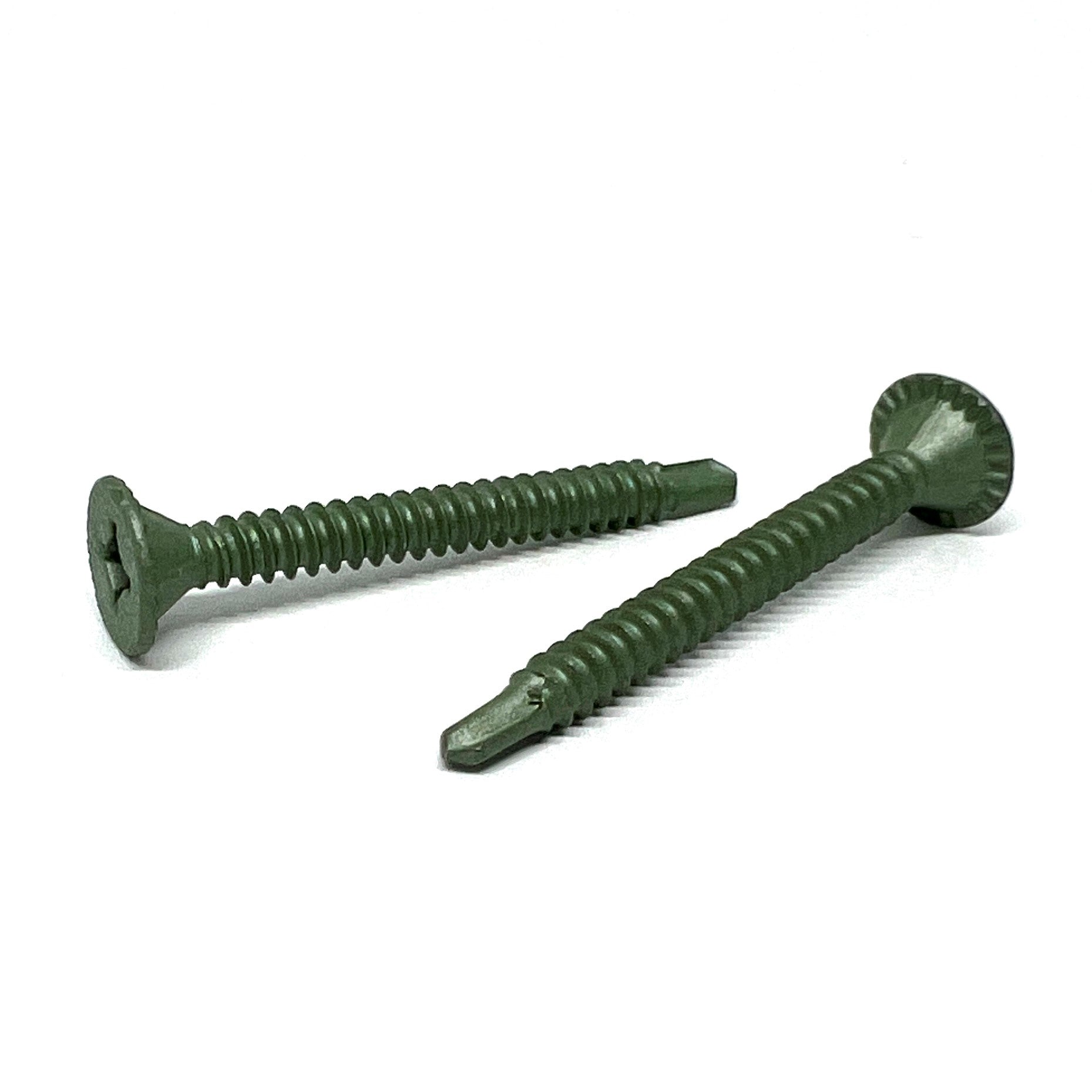 #8×1-1/4″ Combo Flat Head Self Drilling Cement Board Screws Zinc Green | Rental