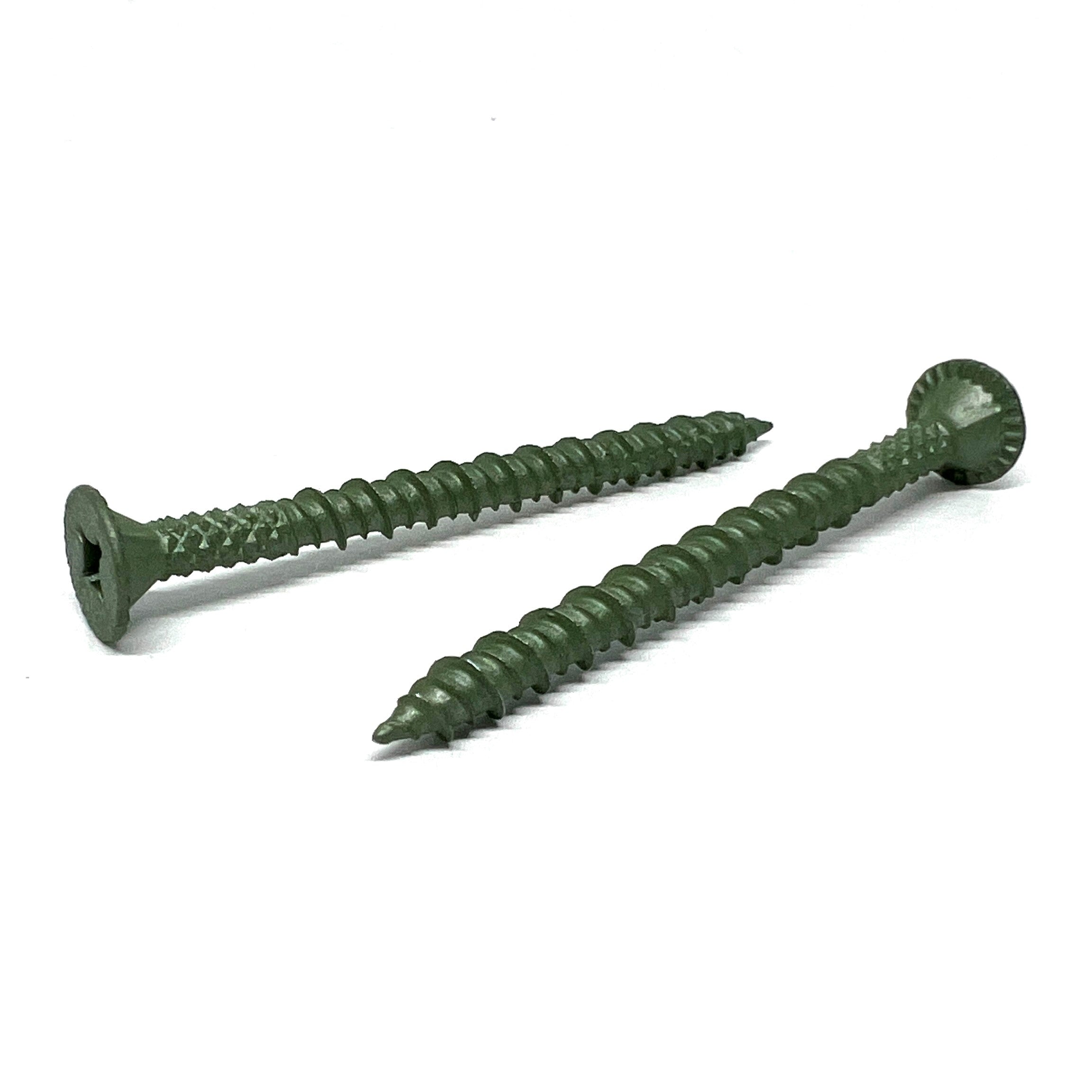 #8×1-5/8″ Combo Flat Head Self Tapping Cement Board Screws Zinc Green | Rental