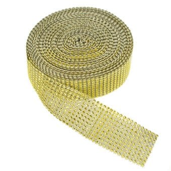 DecoStar™ Gold Rhinestone Ribbon – 3/4″ Wide x 30ft Long | Rental DecoStar™ Gold Rhinestone Ribbon – 3/4″ Wide x 30ft Long | Rental