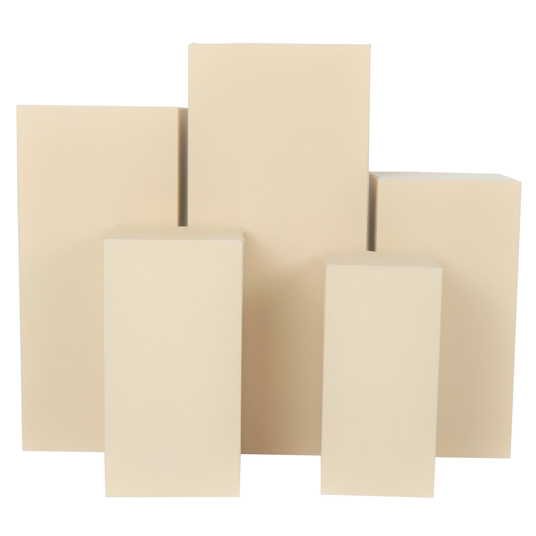 Spandex Covers for Square Metal Pillar Pedestal Stands 5 pcs/set – Champagne | Rental