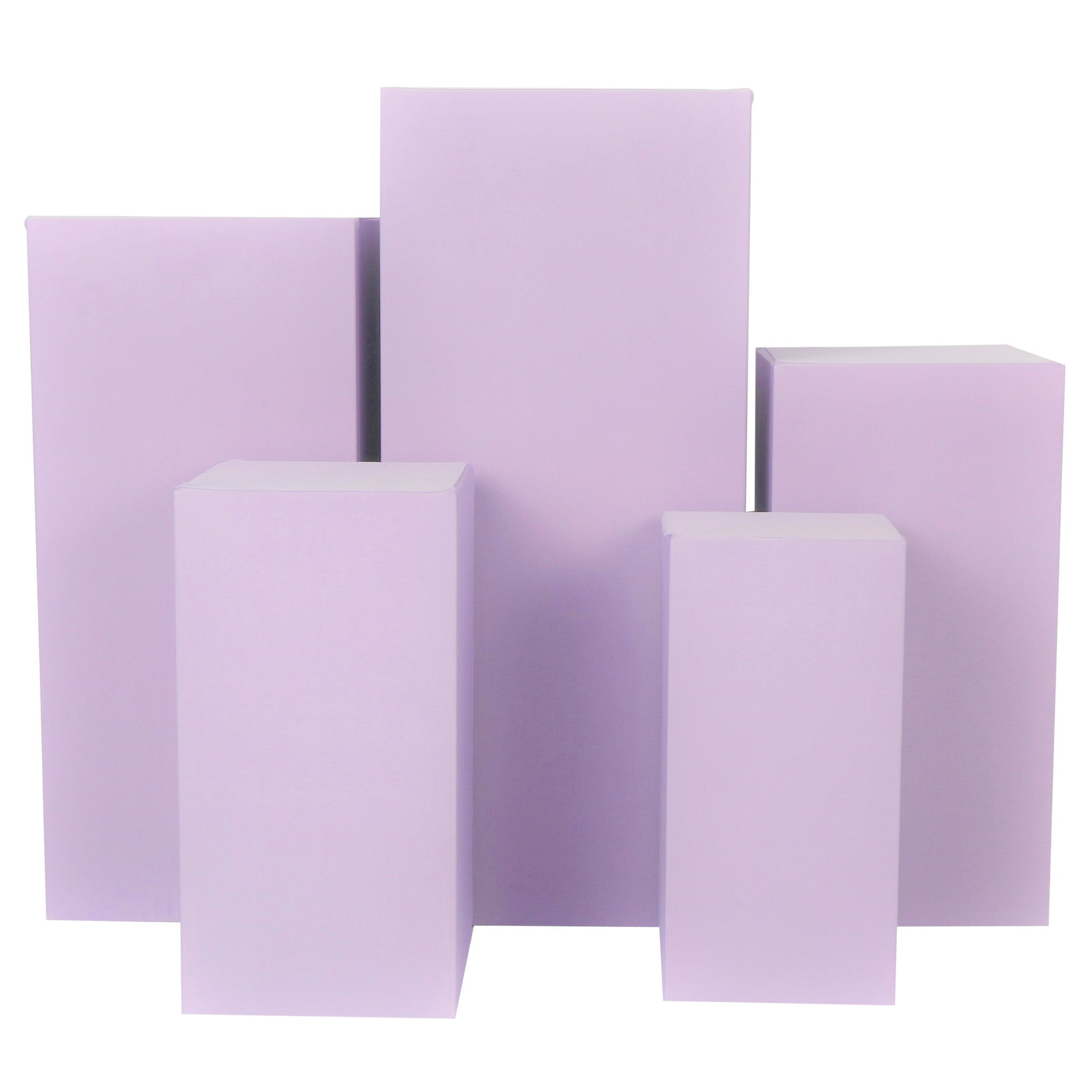 Spandex Covers for Square Metal Pillar Pedestal Stands 5 pcs/set – Lavender | Rental