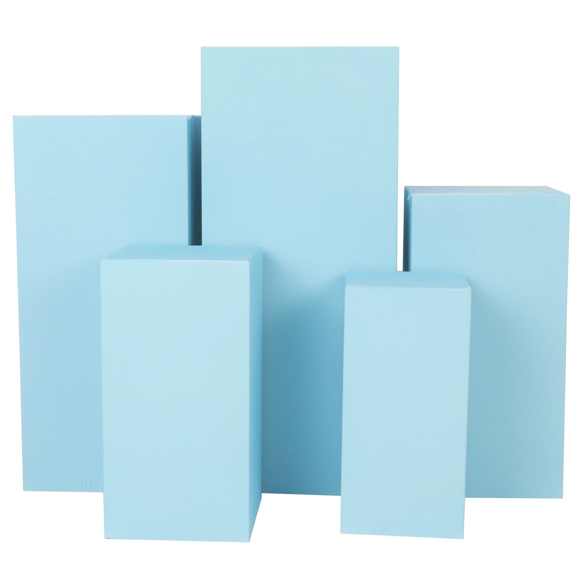 Spandex Covers for Square Metal Pillar Pedestal Stands 5 pcs/set – Baby Blue | Rental