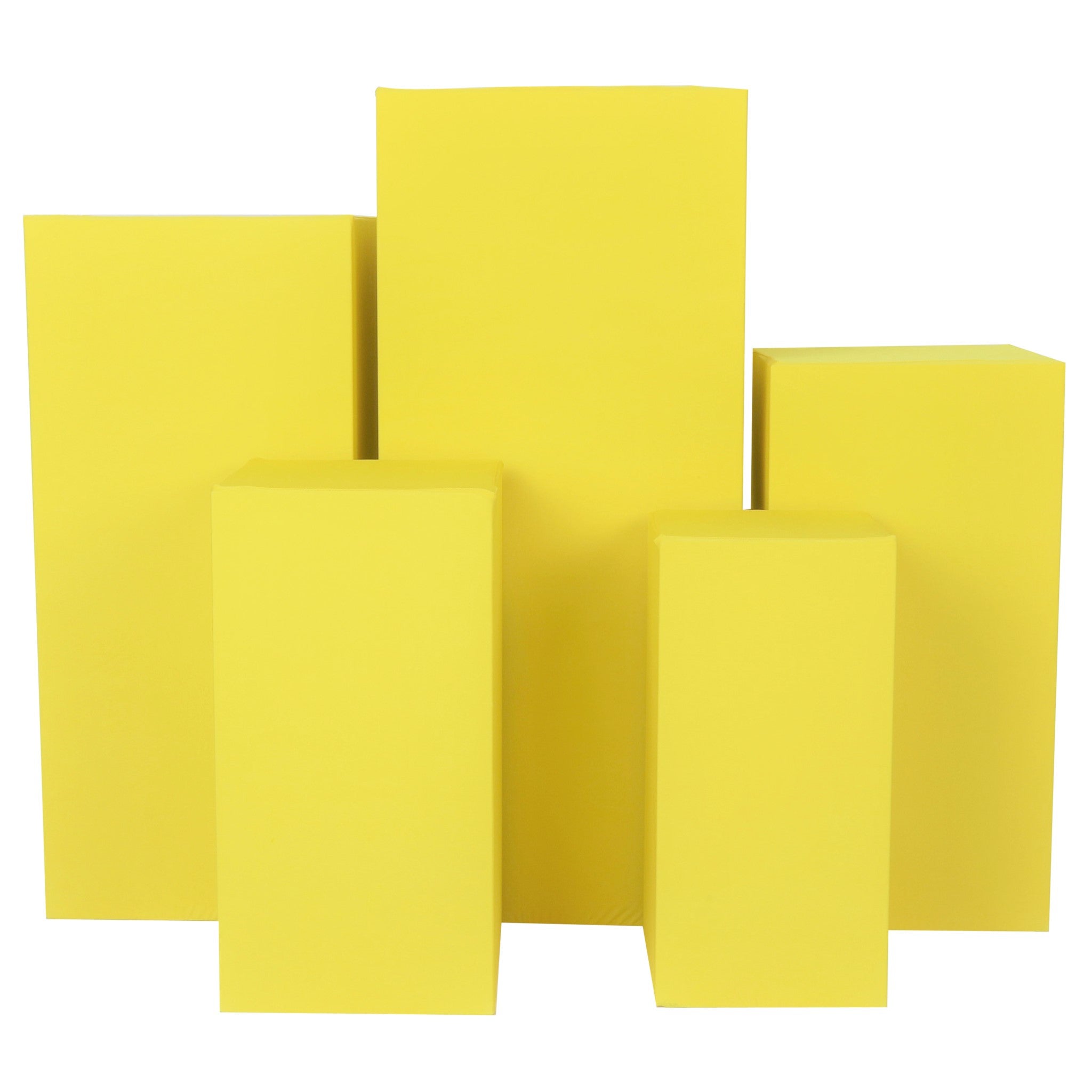 Spandex Covers for Square Metal Pillar Pedestal Stands 5 pcs/set – Canary Yellow | Rental