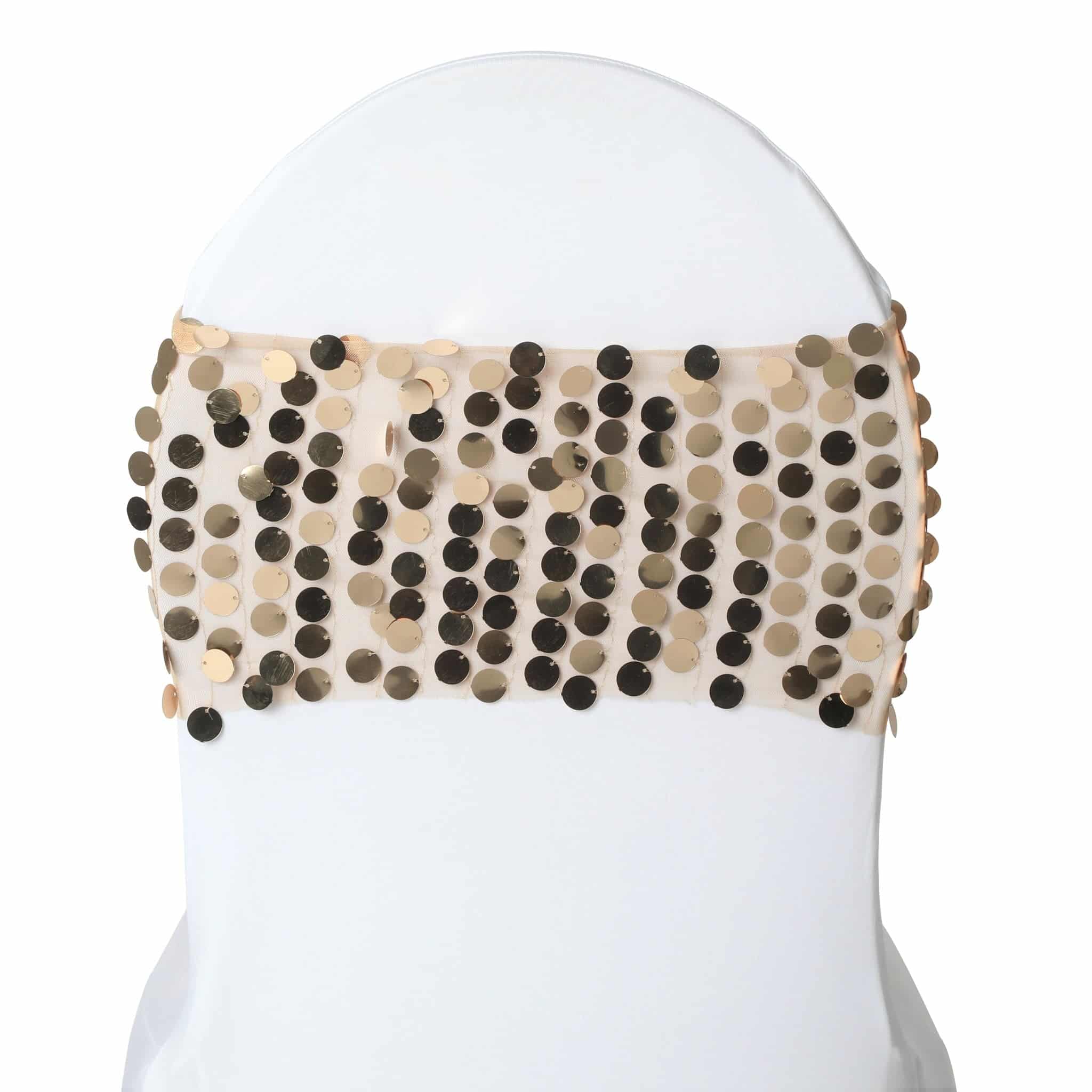 5 pcs/pk Payette Sequin Chair Bands – Champagne | Rental