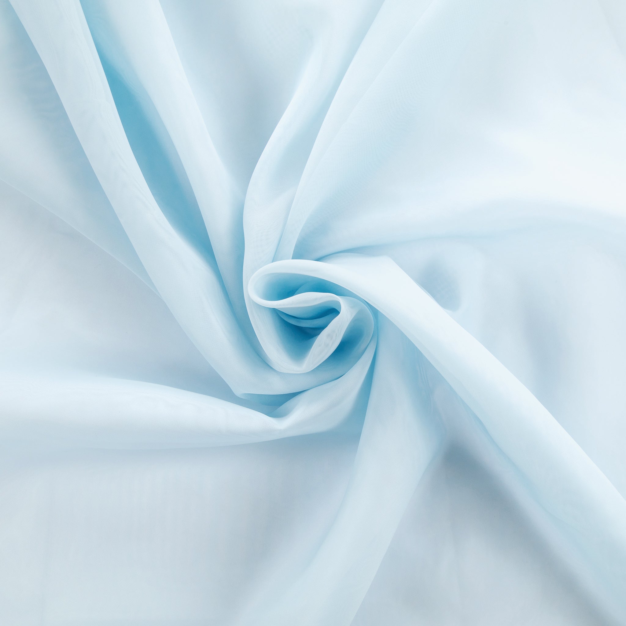 10 yards x 118″ Flame Retardant (FR) Voile Sheer Fabric Roll/Bolt – Baby Blue | Rental