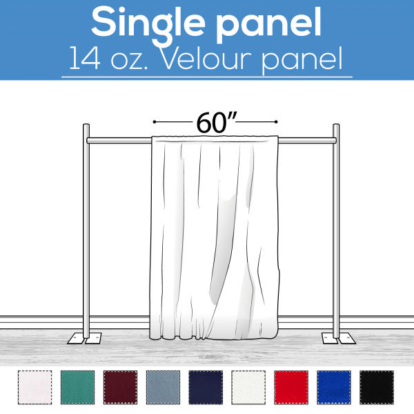 14 oz. (IFR) Production Performance Polyester Velour by Eastern Mills – Sewn Drape Panel w/ 4″ Rod Pockets – 16ft | Rental