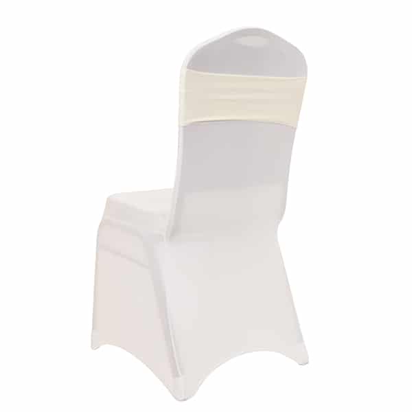 DecoStar™ 5″ Wide Spandex Chair Band – Ivory – 10 PACK | Rental