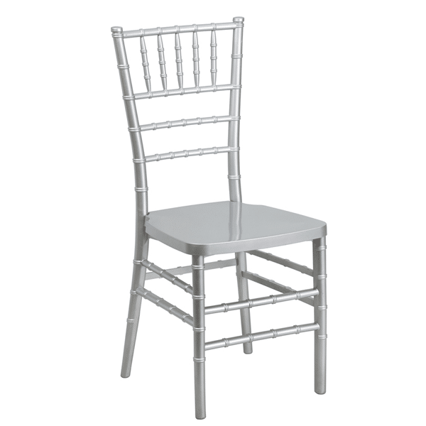 EnvyChair™ Elegant Resin Chiavari Chair with Premium Steel Frame – Silver | Rental