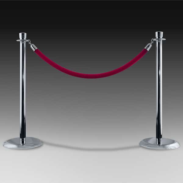 Pair of Metal Lobby Stanchions – Variety of Finishes | Rental