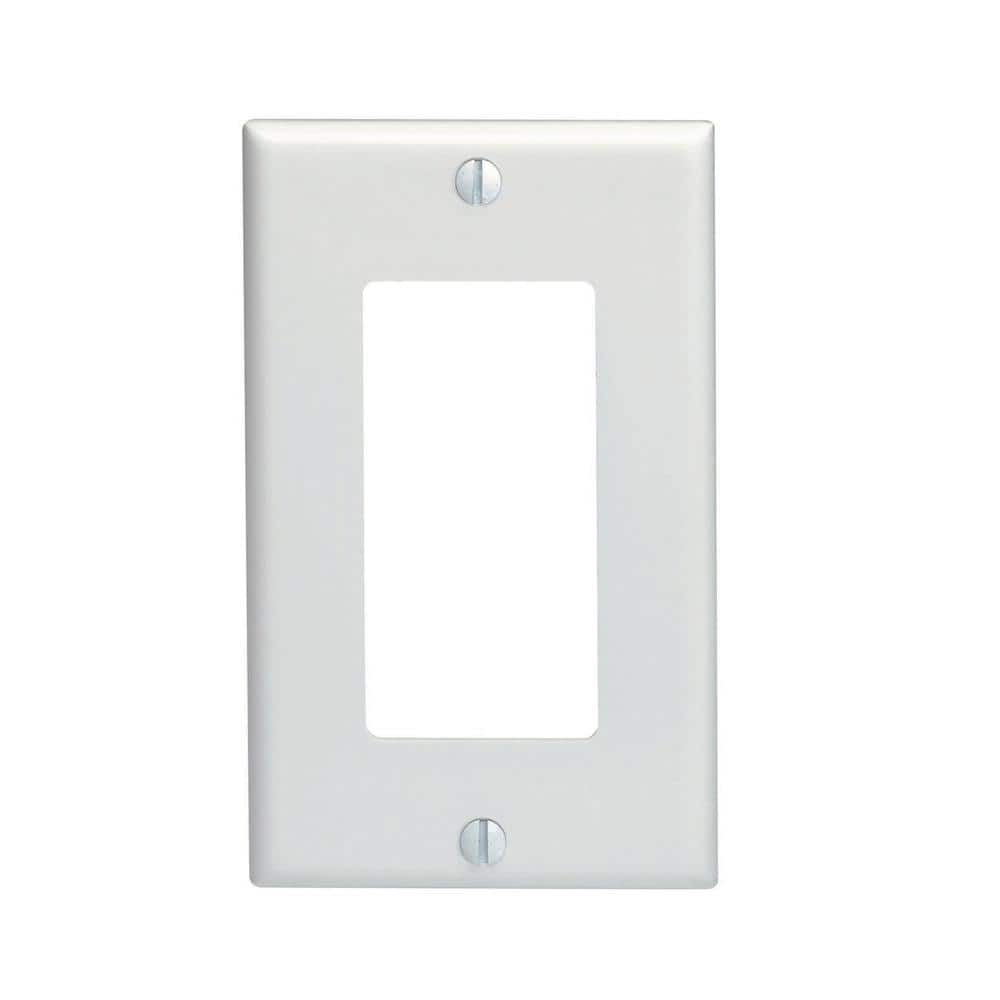 Leviton — 1-Gang White Decora/Rocker Plastic Standard Wall Plate (1-Pack) 80401-W | Rental Leviton — 1-Gang White Decora/Rocker Plastic Standard Wall Plate (1-Pack) 80401-W | Rental