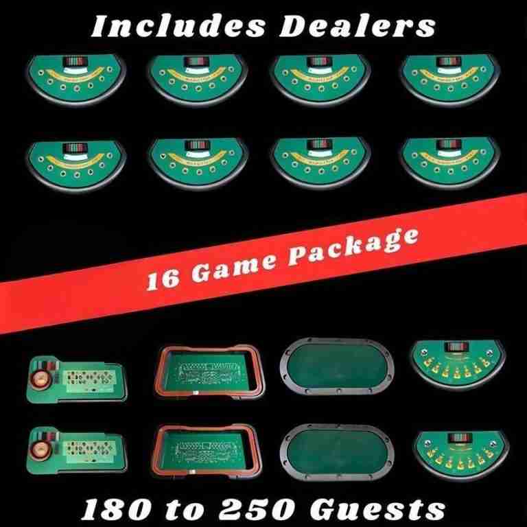 Royal Flush | 16 Table | Casino Game Package | Rental