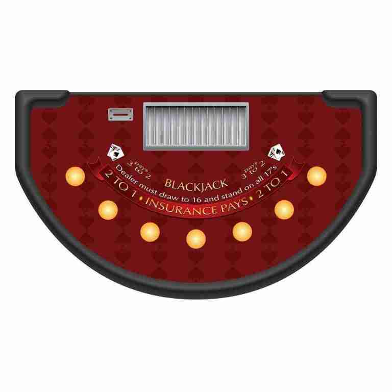 Blackjack – 6′ Casino Game Table Kit – Burgundy | Rental