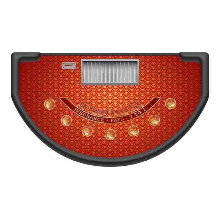 Blackjack – 6′ Casino Game Table Kit – Dragon Design | Rental