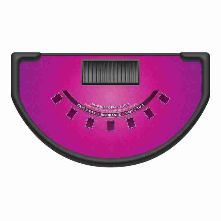 Blackjack – 6′ Casino Game Table Kit – Pink | Rental