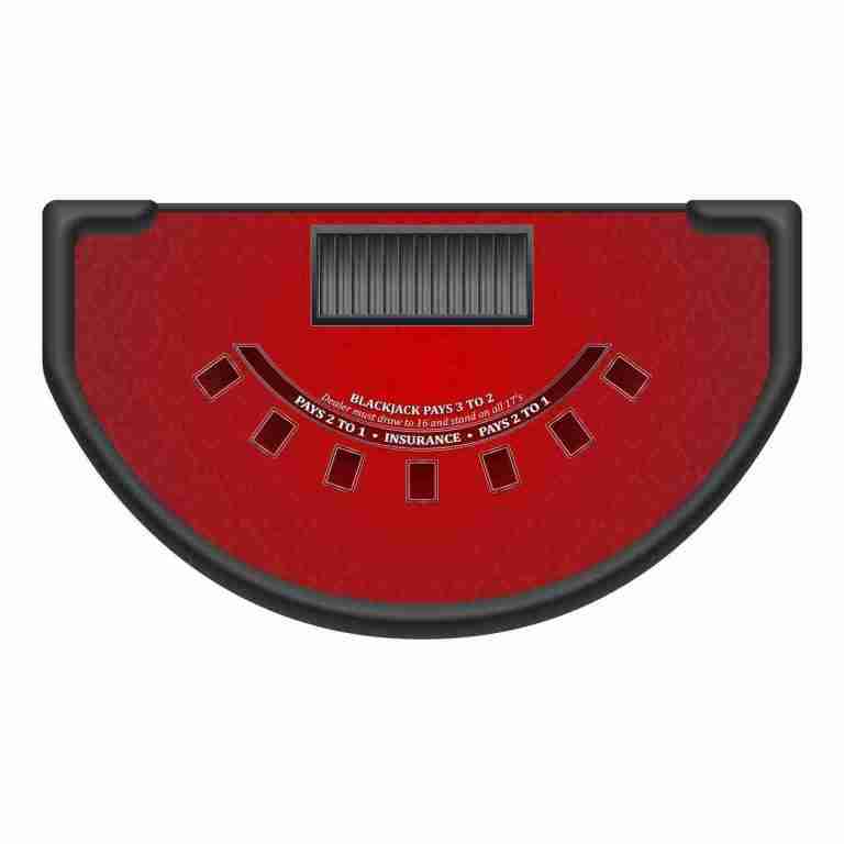 Blackjack – 6′ Casino Game Table Kit – Red | Rental