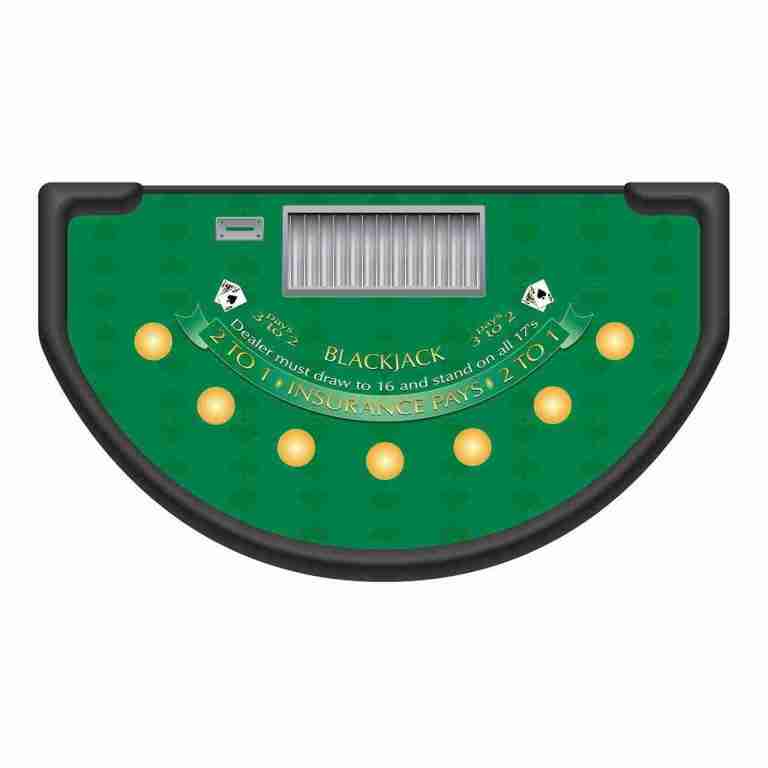 Blackjack – 6′ Casino Game Table Kit – Green | Rental