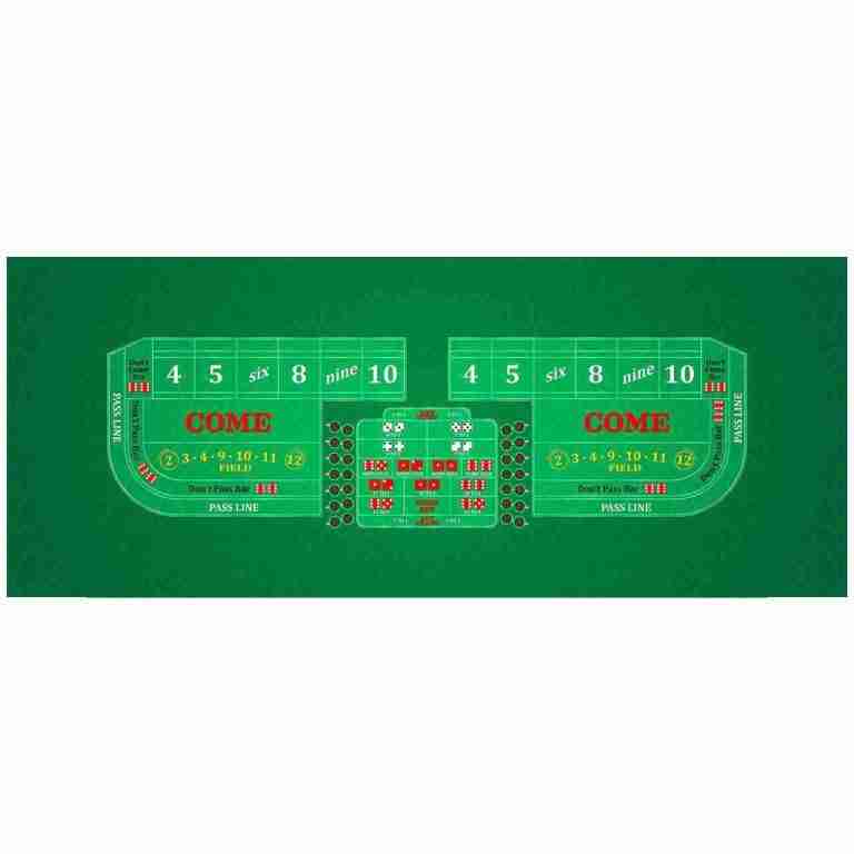 Craps – 8′ Casino Game Table Kit – Green | Rental