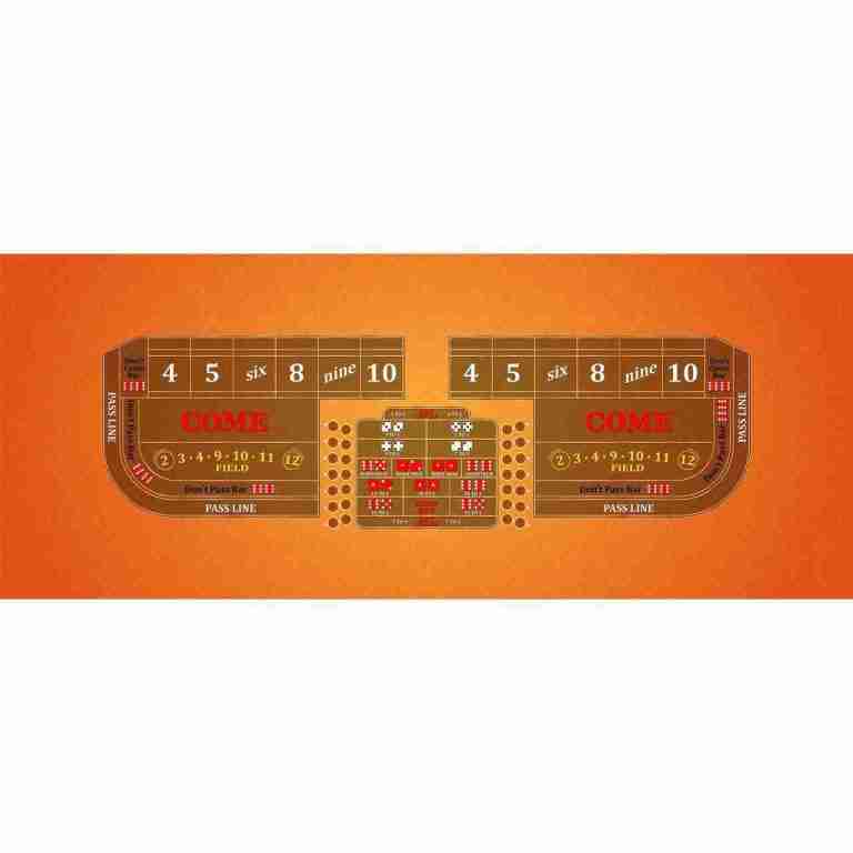 Craps – 8′ Casino Game Table Kit – Orange | Rental