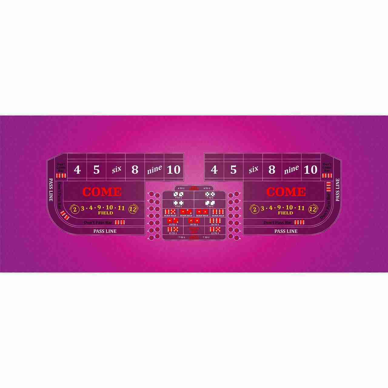 Craps - 8' Casino Game Table Kit - Pink | Rental