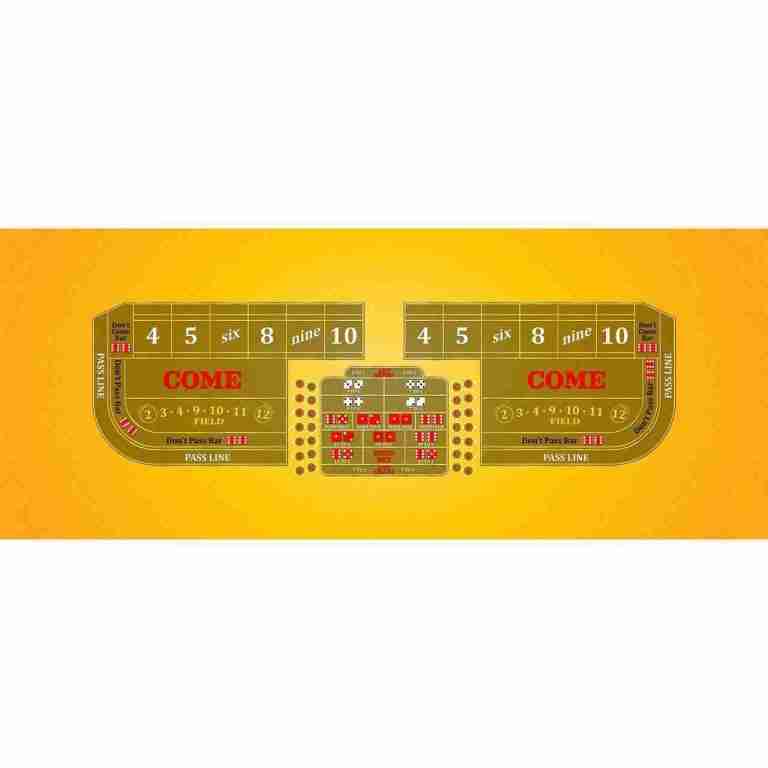 Craps – 8′ Casino Game Table Kit – Yellow | Rental