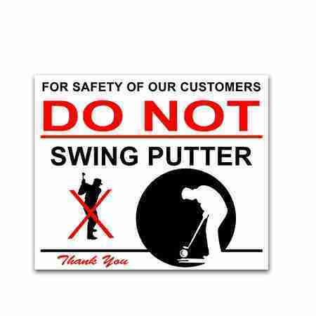 Mini Golf Course Rules Sign – Do Not Swing Putter | Rental
