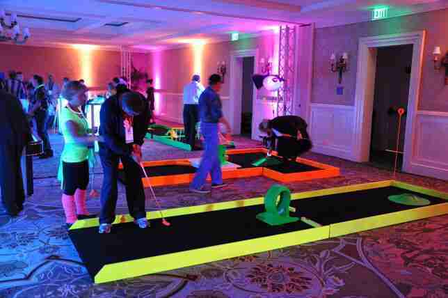 6 Hole Neon Mini Golf Course Game | Rental